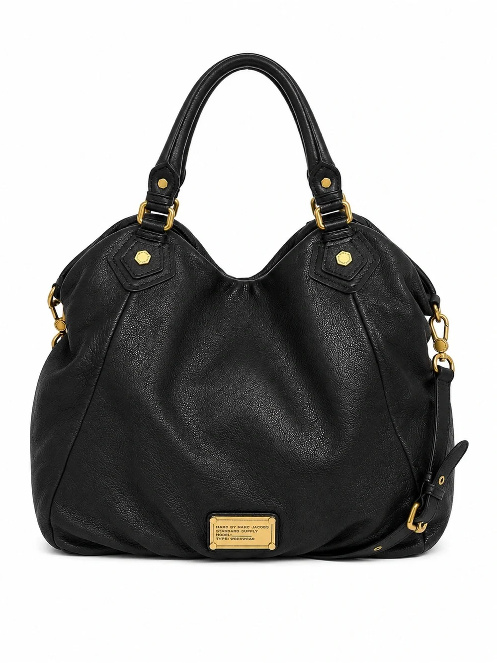 Marc Jacobs Black Pebbled Leather Large Hobo Shoulder Bag Crossbody